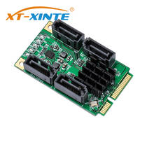 Mini PCIE 4 порта SATA III PCI-Express карта контроллера SATA 3,0 Mini PCI-E жесткий диск SSD адаптер расширение карты 2024 - купить недорого