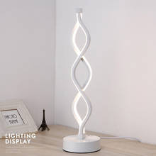 Lámpara LED de mesa curvada de 18W, elegante, de larga duración, luz blanca/cálida, decoración moderna para el hogar, lámparas de escritorio 2024 - compra barato