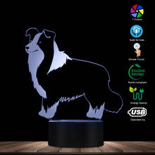 Collie Scottish Sheepdog LED Optical illusion Night Light Display Table Lamp Border Collie Portrait Sleepy Light Kids Room Decor 2024 - buy cheap