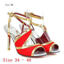 Zapatos de tacón alto con punta abierta para mujer, sandalias de gladiador con plataforma, para fiesta y boda, talla grande 34-48 2024 - compra barato