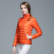 Осенняя и зимняя одежда 2020, новый тонкий короткий приталенный пуховик для женщин размера плюс с воротником-стойкой, женская верхняя одежда, пальто 2024 - купить недорого