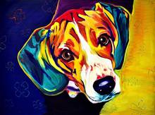Jmine div 5d colorido beagle cachorro pintura diamante completo kits de ponto cruz arte alta qualidade animal pintura 3d diamantes 2024 - compre barato