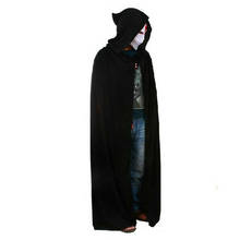 Halloween Costumes Black Black Hooded Cloak Scary Cosplay Long Black Cloak 2024 - buy cheap