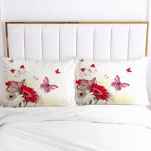 2PCS Pillowcase Home Decoration Pillow Cover Cases Bedding Print 3D HD Pink 70x70cm 50x75cm 50x70cm 80x80cm Simple Red Flowers 2024 - buy cheap