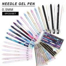 6Pcs Gel Pens Starry Sky star Kawaii Gift Black Gel-ink Student Pen for Writing Cute Stationery Office School Supplies 0.5mm 2024 - buy cheap