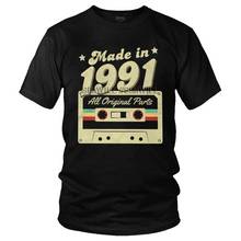 Made In 1991 T-shirt Men Streetwear T Shirt Short Sleeve 100% Cotton 30 Years Old 30th Birthday Tshirt Unique Tee Top Clothing 2024 - buy cheap