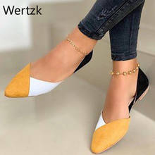 Zapatos planos de otoño para mujer, calzado de punta estrecha de PU, plano, poco profundo, informal, colores mixtos, Sexy, talla grande 2024 - compra barato