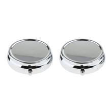 2pcs Silver Mini Small Round Vitamin Medicine Tablet Box Pill Storage Cases Travel Organizer Container 2024 - buy cheap