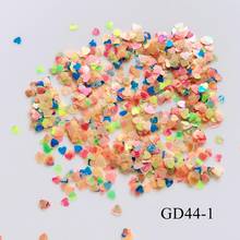 10 г/пакет, милые 3 мм тонкие цветные сердечки для дизайна ногтей, блестящие милые украшения для дизайна ногтей, украшения для ногтей, GD44 -1 2024 - купить недорого