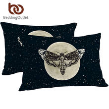 BeddingOutlet Death Moth Pillowcase Gothic Skull Pillow Case Butterfly Bedding Blue Stars Pillow Cover Home 2pcs 50x75cm 2024 - buy cheap