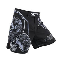SOTF MMA Black Geometry Fighting Soft Shell Printing Letter Tiger Muay Thai Kickboxing Boxing Clothing Muaythai Shorts Sanda mma 2024 - buy cheap