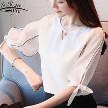 Women Chiffon blouses and tops 2020 spring fashion women office Lady chiffon blouse O-neck solid color elegance tops  2798 50 2024 - buy cheap