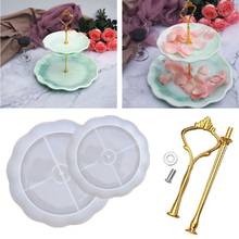 Vintage Crown Metal 2 Tier Cake Fruit Food Plate Stand Resin Casting Mold Fruit Disc Big Plate Fruit Tray Mold Art Craft 2024 - buy cheap