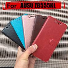 Кожаный чехол-бумажник с откидной крышкой для ASUS Zenfone Max M1 ZB555KL, чехол для телефона ASUS ZenFone Max M2 ZB633KL 2024 - купить недорого