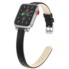 Correa de cuero para apple watch 3, pulsera fina de 38mm y 40mm para iWatch Series 5, 4, 3, 2, correa de 44mm y 42mm 2024 - compra barato