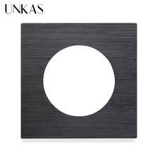 UNKAS A8 самодельная одинарная алюминиевая панель, свободная комбинация для модулей розетки настенного переключателя, черная розетка 2024 - купить недорого