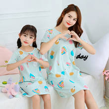 Summer Children's Nightdress Girls Cotton Nightgowns Mother Baby Girls Cotton Clothes Child Baby Sleepdress Kids Cute Sleepwear 2024 - buy cheap