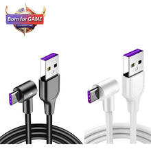 Кабель USB Type-C 90 градусов для быстрой зарядки, зарядный шнур для xiaomi mi 9, 9t, cc9, redmi note 8, k20 pro, samsung Galaxy s10, A50, A70, 5A 2024 - купить недорого