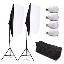 Professional Photography 50*70cm Softbox E27 Socket Light Lighting Kit 2m Light Stand 4pcs Light Bulb for Video Filming Portrait 2024 - buy cheap