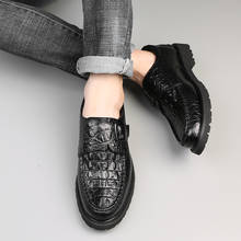 Misalwa-zapatos de vestir con estampado de cocodrilo para hombre, mocasines informales de piel de vaca auténtica Oxford, de negocios, con hebilla y correa 2024 - compra barato