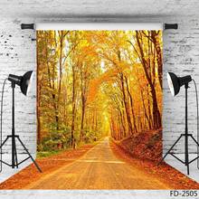 Autumn Trees Trail Forest Path Park Scenery Backdrop 3D Vinyl Cloth Computer Printed Photography Background Photo Studio Props 2024 - buy cheap