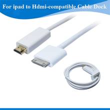For ipad to HDMI-compatible Cable Dock Connector 30pin to HDMI-compatible HDTV Audio Video Cable Adapter for iPhone 4S iPad 2 3 2024 - buy cheap