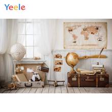 Interior Backdrop World Map Globe Newborn Baby Shower Kids Birthday Party Portrait Photography Background For Photo Studio 2024 - buy cheap