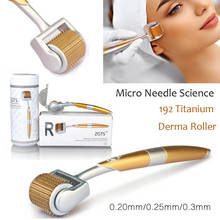 Micro agulha dermatológica premium 192 titânio, rolo derma seguro eficaz para cicatrizes de ance, rugas, finos, cuidados com o cabelo, cuidados com a pele 2024 - compre barato