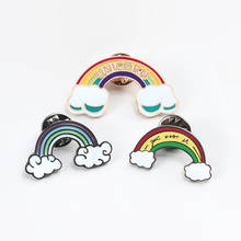 Mini Rainbow Clouds Enamel Pins Cartoon Colorful Brooches Bag Clothes Metal Lapel Pin Badge Weather Jewelry Gift for Kids Girls 2024 - buy cheap