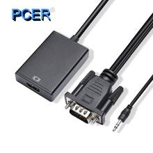 Adaptador VGA a HDMI macho a HDMI hembra, convertidor HDMI, cable de audio USB extra para ordenador, pantalla, proyector, tv 2024 - compra barato