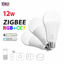 Светодиодная лампа ZIGBEE E27, 12 Вт, RGB + CCT, 96 - 265 В переменного тока, двойная регулируемая светодиодная лампа белого и цветного цветов, RGBW RGBWW, работает с alexa и телефоном 2024 - купить недорого