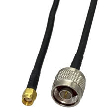 1 pçs rg58 n macho plug para RP-SMA macho jack rf conector coaxial trança jumper cabo novo 6 polegada ~ 5m 2024 - compre barato