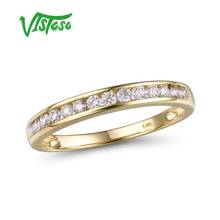 VISTOSO-anillo de oro amarillo 585 de 14 quilates con diamantes brillantes, sortija de compromiso, compromiso, aniversario, joyería fina 2024 - compra barato