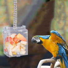 Alimentador de pássaro claro criativo acrílico educativo pendurado brinquedo de forragem alimentador de papagaio pássaro frutas vegetais alimentador de alimentos para animais estimação suprimentos 2024 - compre barato