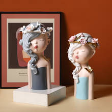 WU CHEN-escultura artística creativa nórdica para niñas, resina para figurita de decoración del hogar, regalo de boda, R3577 2024 - compra barato