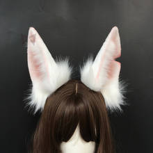 New Handmade Work White Bunny Rabbit Ears Fold Style Hairhoop Hairbands Headband Headwear Cosplay Costume Accessories 2024 - buy cheap