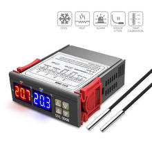 Dual Digital Display Thermostat Temperature Regulator Temperature Controller with Double NTC Probe Heater Sensor Probe Two Relay 2024 - buy cheap