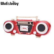 Wuli & baby-broches de grabadora de esmalte rojo y azul para mujer, broche de aleación Retro, cinta de Radio de sonido, dictáfono, alfileres, regalos de Año Nuevo 2024 - compra barato