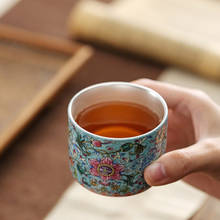 Jingdezhen Yucai Ceramic Teacup Silver Cup Sterling Silver 999 Household Kung Fu Black Tea Dahongpao Single Cup Teaware 2024 - buy cheap
