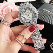 Reloj analógico de cuarzo para mujer, nuevo accesorio de marca de lujo, relojes de pulsera con diamantes de cristal plateado, a la moda 2024 - compra barato
