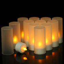 LED Yellow Flickering Flameless Tealight Candles Lights with Remote Control Frosted Cups Christmas Party Wedding Decoration 2024 - buy cheap