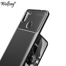 Capa de silicone à prova de choque para samsung galaxy, capa anti-impacto de fibra de carbono para samsung galaxy a11 a11 6.4" 2024 - compre barato