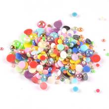 BMAB-Cuentas de perlas semiredondas de 16 colores, cabujones de fondo plano para álbum de recortes, manualidades, 3/4/5/6/8/10/12mm 2024 - compra barato
