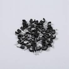 100pcs Round Circle Cable Clips with with High Carbon Steel Nail 4/6/7/8/10mm Electrical Wire Cord Tie Holder black 2024 - buy cheap