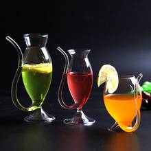 Creative Wine Whiskey Transparent Glass Heat Resistant Sucking Juice Milk Drinking Tube Straw Cup Kitchen Drinkware 2024 - buy cheap