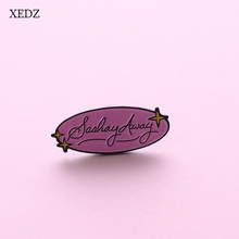 XEDZ New  hot sale Pink Oval Text Brooch Fashion Personality Yellow Flash Star Badge Clothing Pendant Jewelry Gift 2024 - buy cheap
