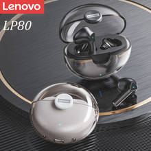 Беспроводные наушники Lenovo LP80 с сенсорным управлением, спортивные, водонепроницаемые, IPX5, голосовые звонки, стереонаушники HD 2024 - купить недорого