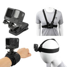 Accessories set for GoPro Hero 9/8/7/6/5/4,Head Strap Mount + Chest Mount Harness + Backpack Clip Holder +360°Rotating Wristband 2024 - buy cheap