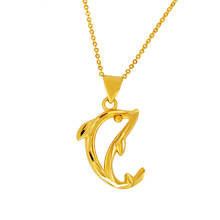 VAMOOSY-Collar de cadena delicado para mujer, colgante de delfines, peces dorados, ballena, gargantilla de clavícula, joyería de boda, collares de oro de 24K, regalos 2024 - compra barato