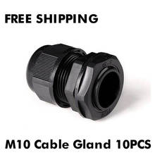 Cable impermeable IP68 glándula, Cable de entrada de alivio de tensión, agarre M10, nailon gris, plástico negro, 10 Uds. 2024 - compra barato